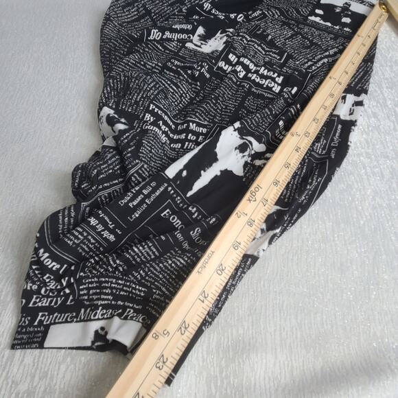 IC By Connie K Newspaper print women's jumpsuit Harem pants Medium Art to Wear - Picture 11 of 15